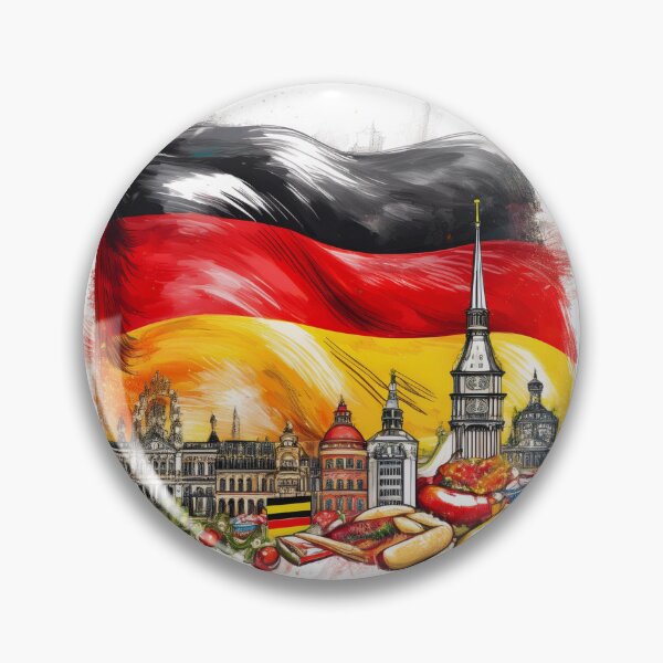 Item preview, German Flag Food and Landmarks Illustration designed and sold by RaiyaTees.