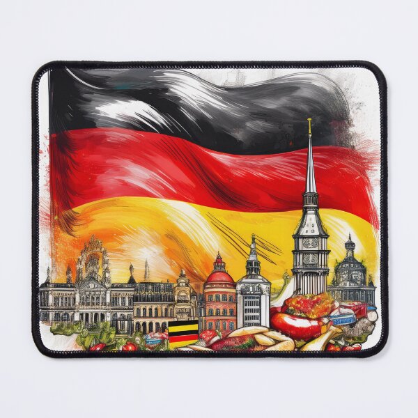 Item preview, German Flag Food and Landmarks Illustration designed and sold by RaiyaTees.