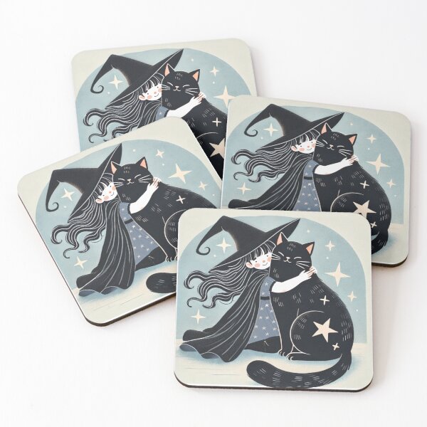 Item preview, Cute witch with black cat  designed and sold by riadesignstore.