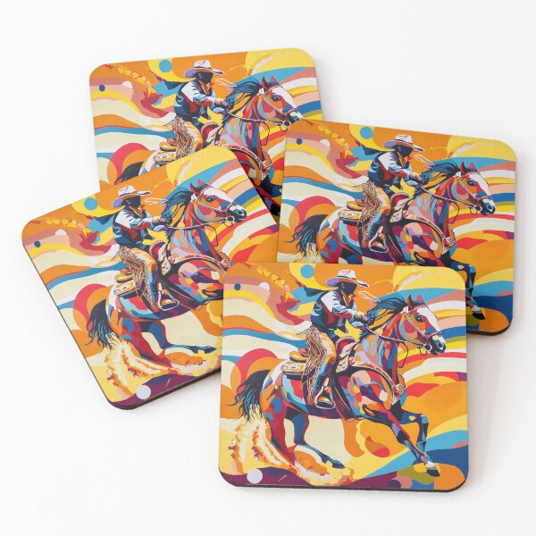 Item preview, Horse and rider rodeo psychedelic Active Outdoors Inspired  designed and sold by CDC40.