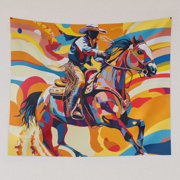 Item preview, Horse and rider rodeo psychedelic Active Outdoors Inspired  designed and sold by CDC40.