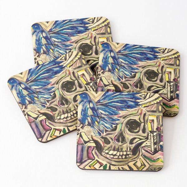 Item preview, Skull NYC BlueBird Skyline designed and sold by HealingCreate47.