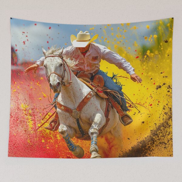 Item preview, Rodeo rider splashes of colour Active Outdoors Inspired Art designed and sold by CDC40.