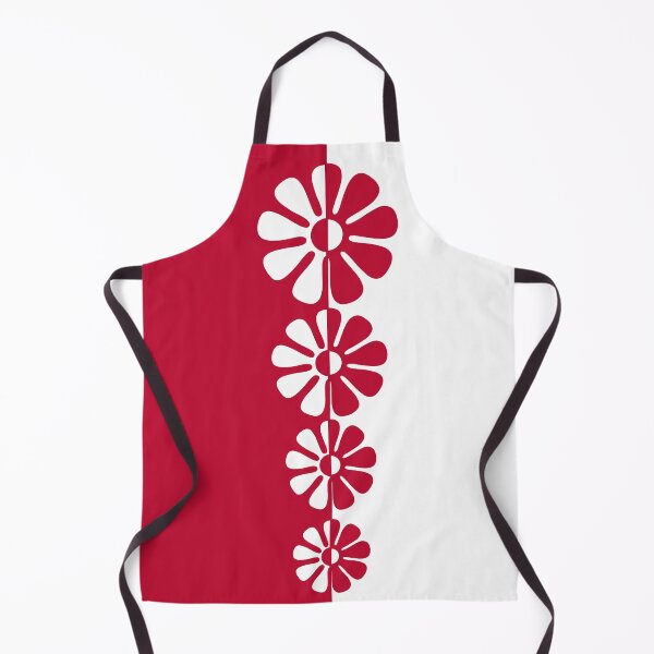 Item preview, 1960's Bold Retro Mod Flowers in Red and White designed and sold by MellowCat.