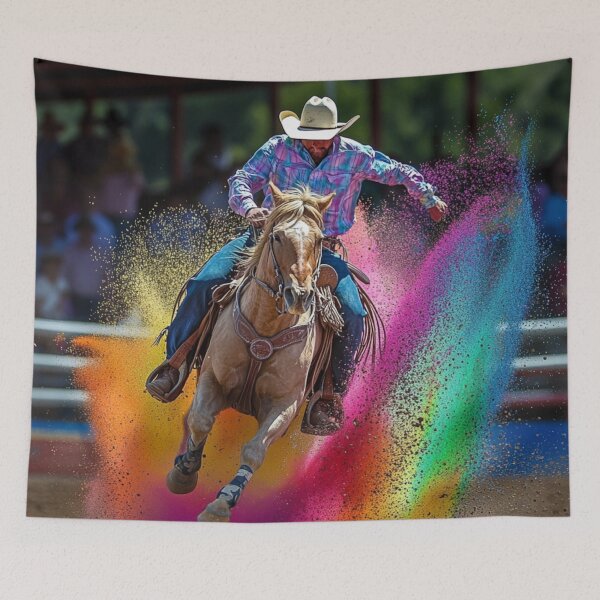 Item preview, Rodeo rider splashes of colour Active Outdoors Inspired Art designed and sold by CDC40.