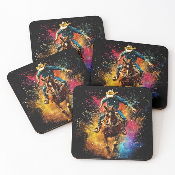 Item preview, Rodeo rider splashes of colour Active Outdoors Inspired Art designed and sold by CDC40.
