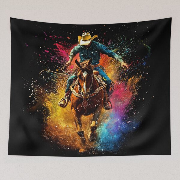 Item preview, Rodeo rider splashes of colour Active Outdoors Inspired Art designed and sold by CDC40.