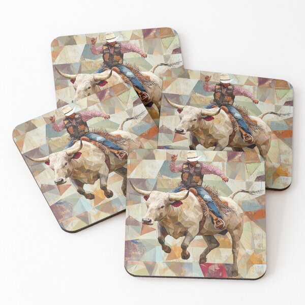 Item preview, Rodeo bull rider geometric patterns Active Outdoors Inspired Art designed and sold by CDC40.