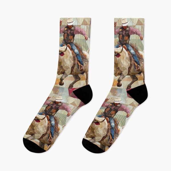 Item preview, Rodeo bull rider geometric patterns Active Outdoors Inspired Art designed and sold by CDC40.