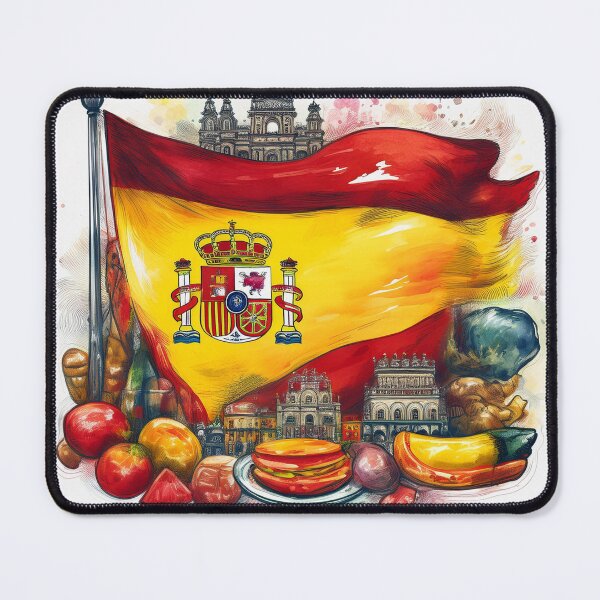 Item preview, Spanish Flag with Traditional Cuisine Design designed and sold by RaiyaTees.