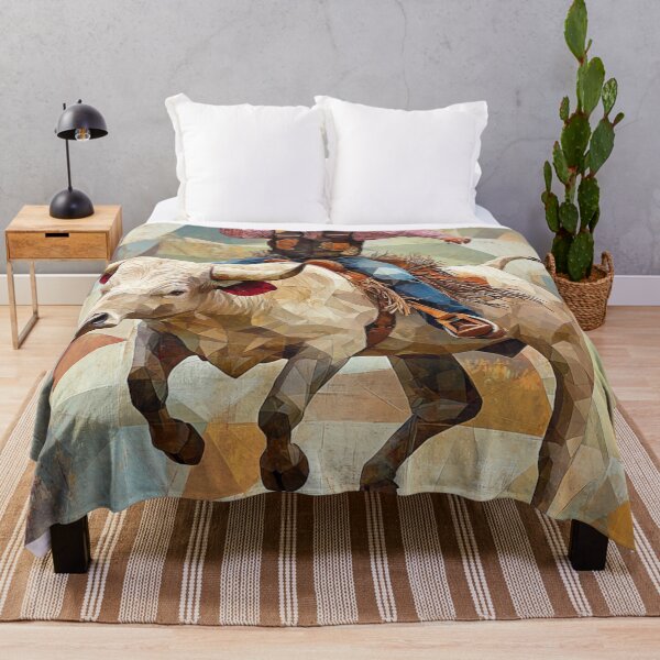 Item preview, Rodeo bull rider geometric patterns Active Outdoors Inspired Art designed and sold by CDC40.