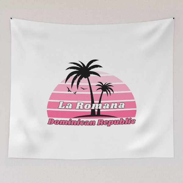 Item preview, Retro La Romana  Beach Dominican Republic Palm Tree at Sunset Souvenirs designed and sold by karmdaf.