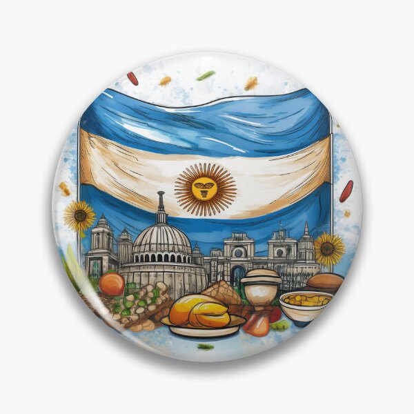 Item preview, Argentina Flag & Cuisine Illustration - Celebrate Culture designed and sold by RaiyaTees.