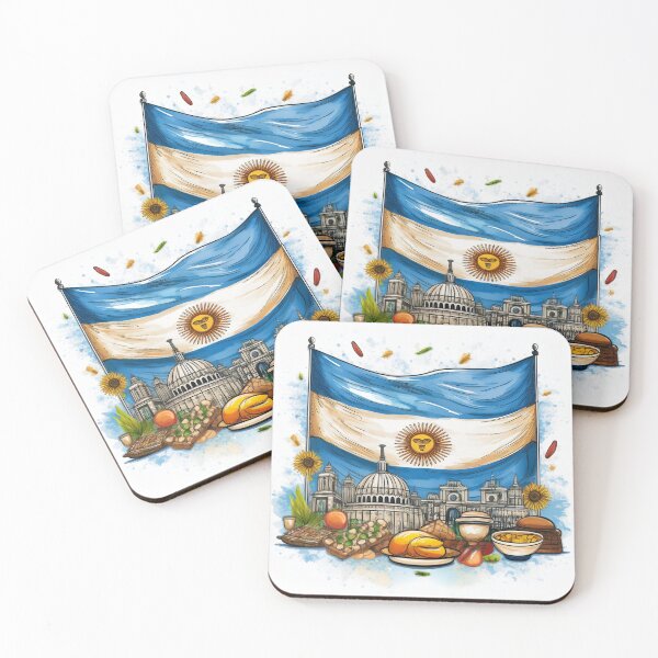Item preview, Argentina Flag & Cuisine Illustration - Celebrate Culture designed and sold by RaiyaTees.
