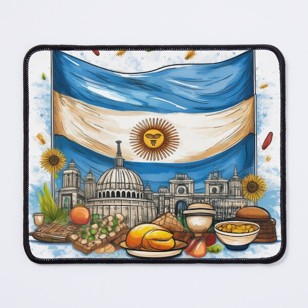 Item preview, Argentina Flag & Cuisine Illustration - Celebrate Culture designed and sold by RaiyaTees.