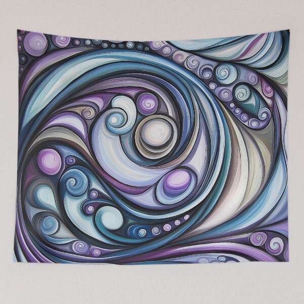Item preview, abstract painting features a mesmerizing interplay of swirling lines designed and sold by HEMRO.
