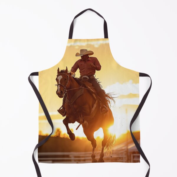 Item preview, Rodeo rider cowboy mid air sunset backdrop Active Outdoors Inspired Art designed and sold by CDC40.