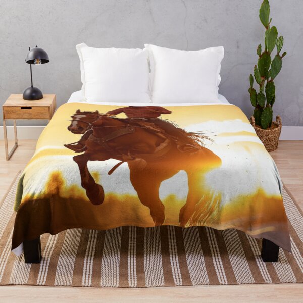 Item preview, Rodeo rider cowboy mid air sunset backdrop Active Outdoors Inspired Art designed and sold by CDC40.