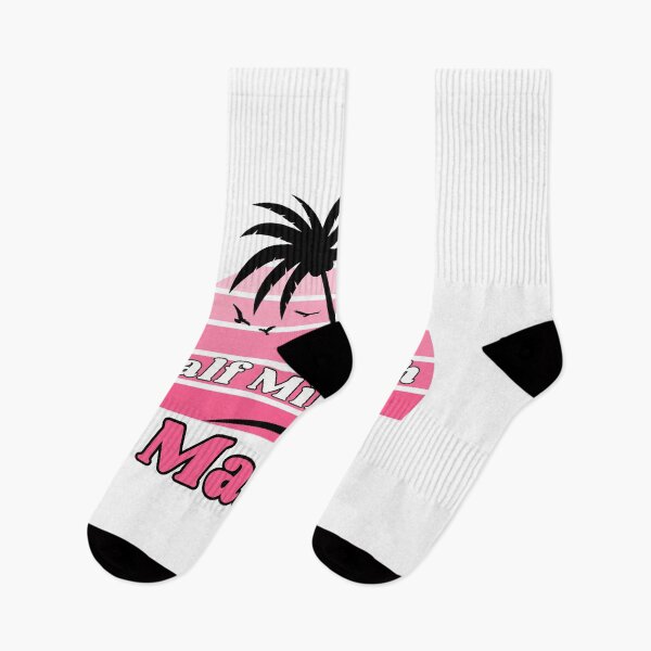 Item preview, Retro Cool Half Mile Beach Maine Palm Tree at Sunset Souvenirs designed and sold by karmdaf.