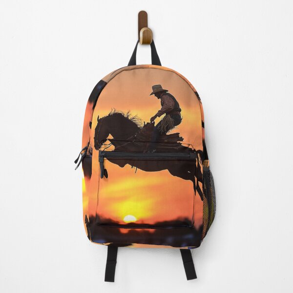 Artikelvorschau, Rodeo Reiter Cowboy in der Luft Sonnenuntergang Hintergrund Active Outdoors inspiriert Kunst entworfen und verkauft von CDC40.