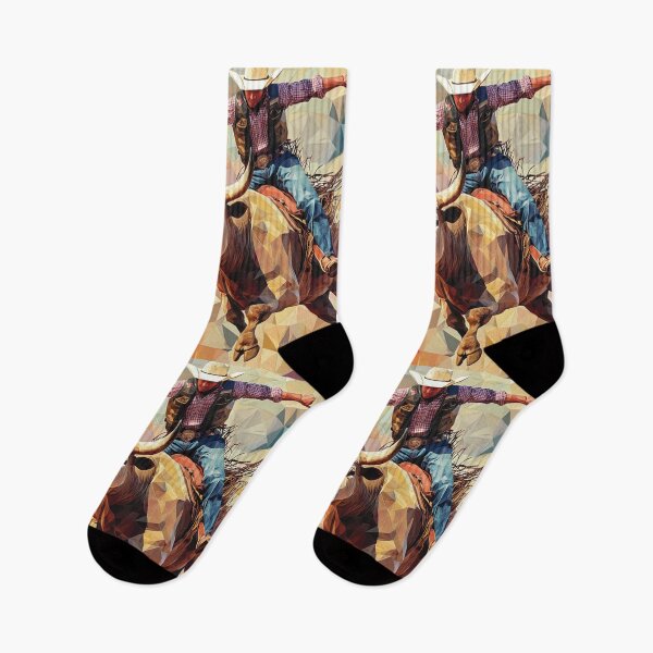 Item preview, Rodeo bull rider geometric patterns Active Outdoors Inspired Art designed and sold by CDC40.