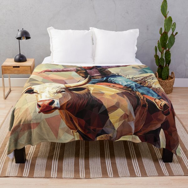 Item preview, Rodeo bull rider geometric patterns Active Outdoors Inspired Art designed and sold by CDC40.