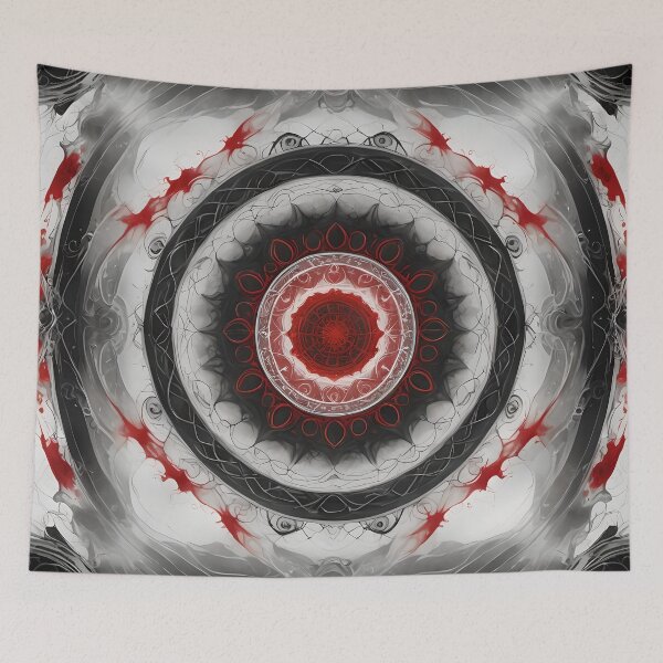 Item preview, Bloody Gothic Mandala: Red and Dark Grey designed and sold by MandalasShops.