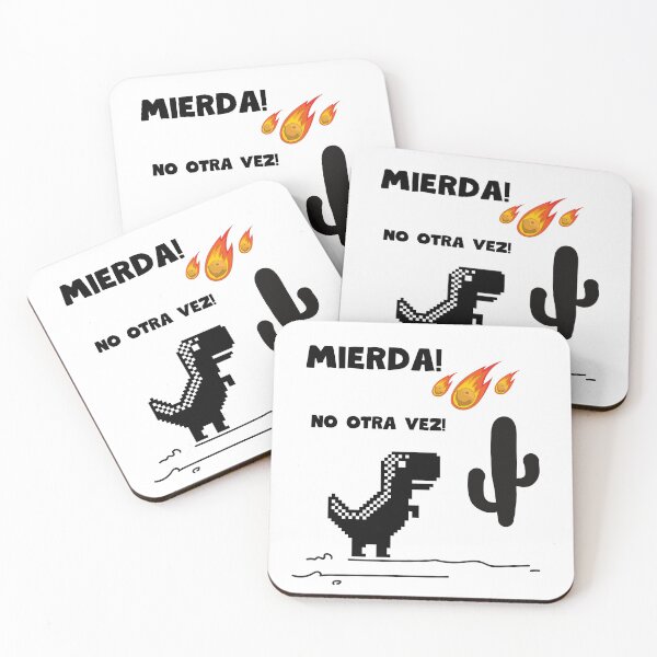 Item preview, Pixelated Dino Mierda no otra vez Spanish lovers designed and sold by ZMaria.