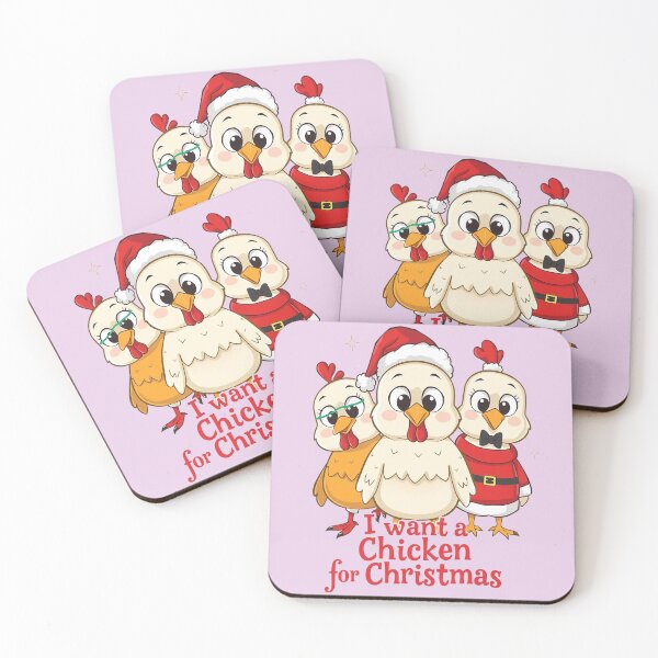 Item preview, I Want a Chicken for Christmas - Cute Holiday Farm Humor, chick  designed and sold by bubblylive.