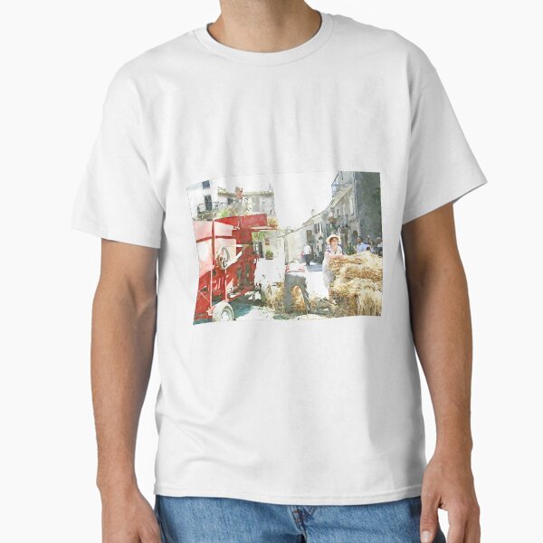 Item preview, Peasants around the threshing machine in the square designed and sold by Giuseppe Cocco.