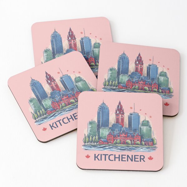 Item preview, Minimalist Kitchener Canada Skyline in Watercolor,  designed and sold by PaintMeWorld.