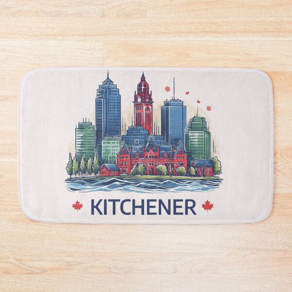 Item preview, Minimalist Kitchener Canada Skyline in Watercolor,  designed and sold by PaintMeWorld.