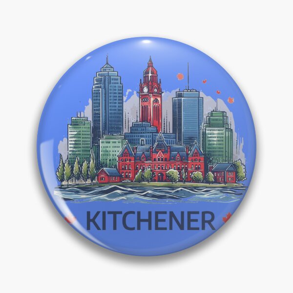 Item preview, Minimalist Kitchener Canada Skyline in Watercolor,  designed and sold by PaintMeWorld.
