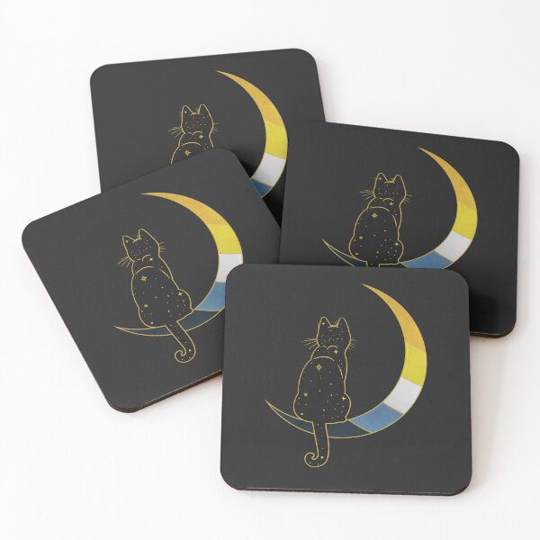 Item preview, Aroace Cat Moon Space LGBT Asexual Aromantic Pride Flag designed and sold by Clara Hollins.