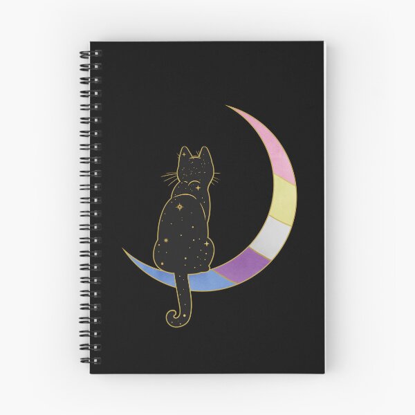 Item preview, Bigender Cat Moon Space LGBT Pride Flag designed and sold by Clara Hollins.