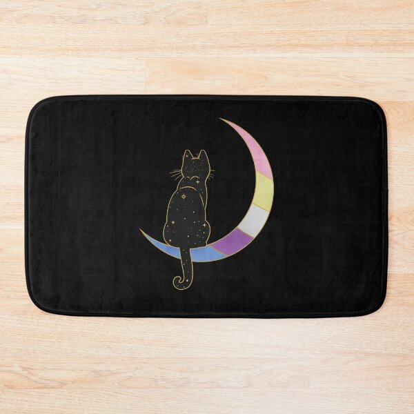 Item preview, Bigender Cat Moon Space LGBT Pride Flag designed and sold by Clara Hollins.