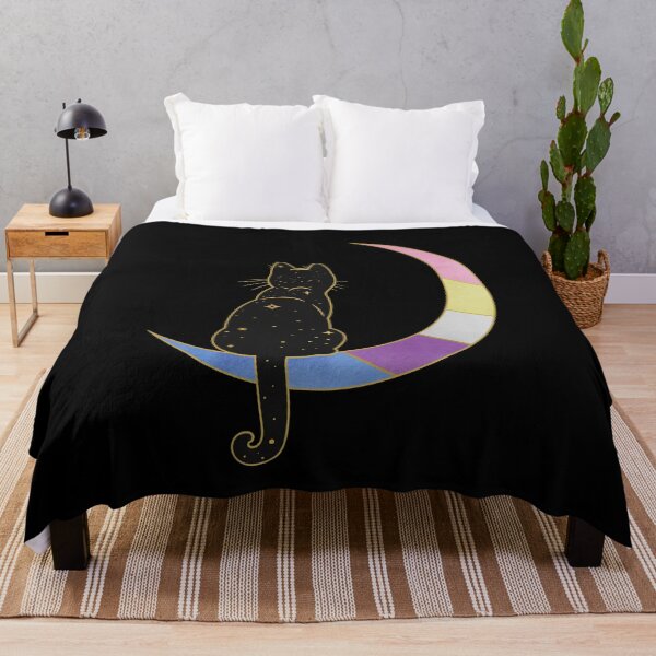 Item preview, Bigender Cat Moon Space LGBT Pride Flag designed and sold by Clara Hollins.