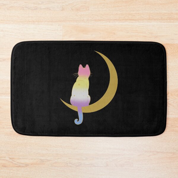 Item preview, Bigender Cat Moon Space LGBT Pride Flag designed and sold by Clara Hollins.