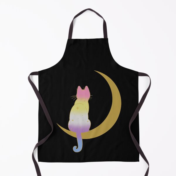 Item preview, Bigender Cat Moon Space LGBT Pride Flag designed and sold by Clara Hollins.