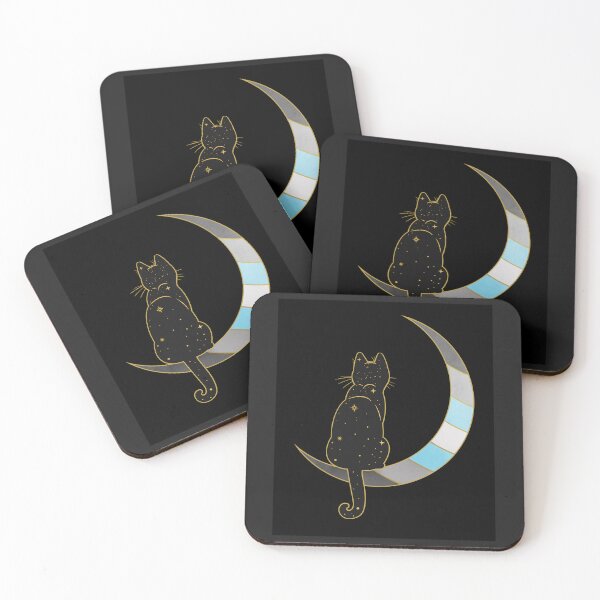 Item preview, Demiboy Cat Moon Space LGBT Pride Flag designed and sold by Clara Hollins.