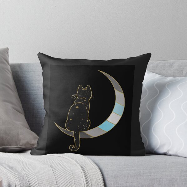 Item preview, Demiboy Cat Moon Space LGBT Pride Flag designed and sold by Clara Hollins.
