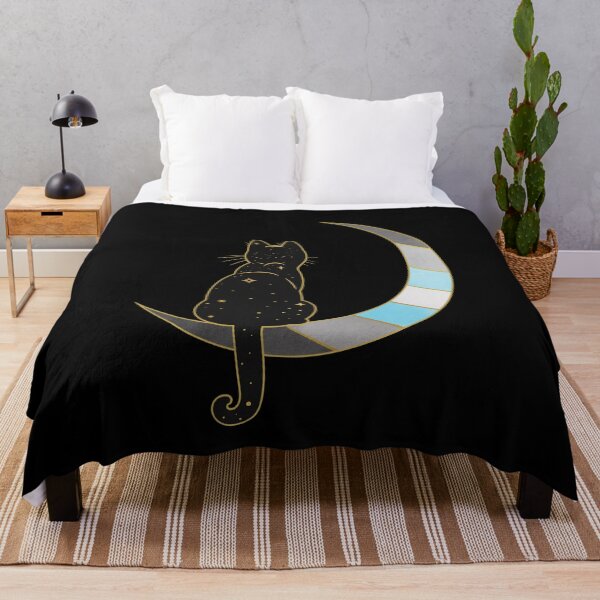 Item preview, Demiboy Cat Moon Space LGBT Pride Flag designed and sold by Clara Hollins.