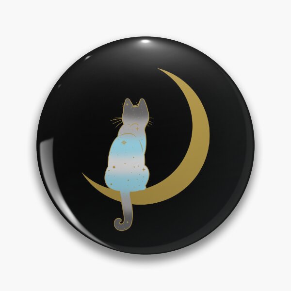 Item preview, Demiboy Cat Moon Space LGBT Pride Flag designed and sold by Clara Hollins.