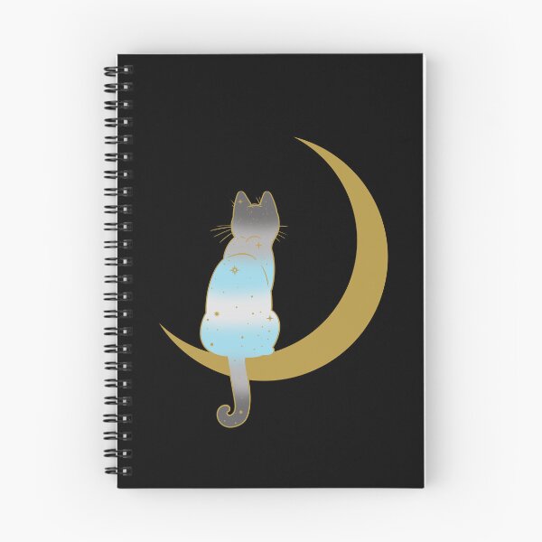 Item preview, Demiboy Cat Moon Space LGBT Pride Flag designed and sold by Clara Hollins.