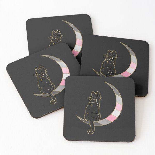 Item preview, Demigirl Cat Moon Space LGBT Pride Flag designed and sold by Clara Hollins.