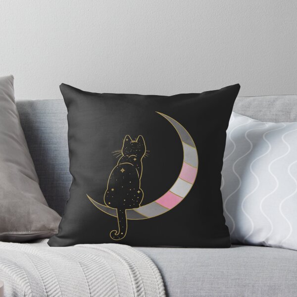 Item preview, Demigirl Cat Moon Space LGBT Pride Flag designed and sold by Clara Hollins.