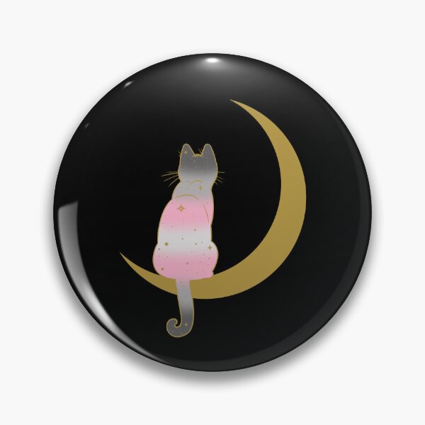 Item preview, Demigirl Cat Moon Space LGBT Pride Flag designed and sold by Clara Hollins.
