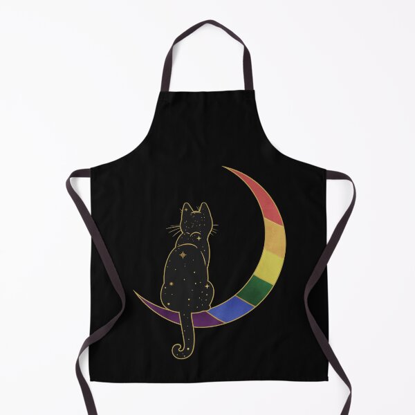 Item preview, Rainbow Cat Moon Space LGBT Gay Pride Flag designed and sold by Clara Hollins.