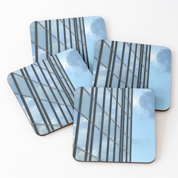 Item preview, Reflective Skyscraper with Clouds – Minimalist Urban Art Print designed and sold by BeaconMarketing.