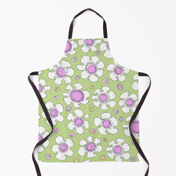 Item preview, Green and Pink Hand Drawn Retro Daisy Pattern designed and sold by schorrnuff.